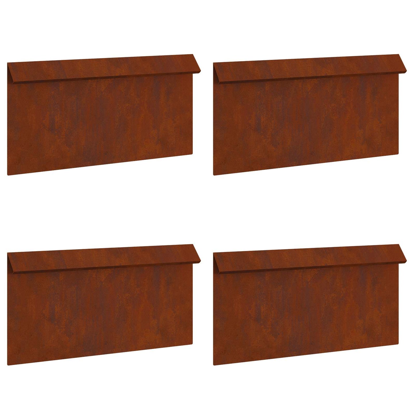 Vidaxl slakkenhekje 4 pcs roestig 50 x 3,5 x 25 cm cortenstaal