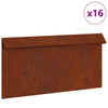 Vidaxl slakkenhekje 16 pcs roestig 50 x 3,5 x 25 cm cortenstaal