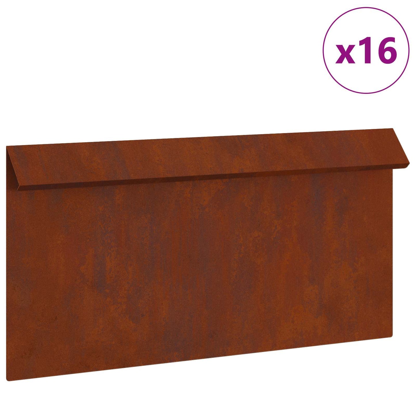 Vidaxl slakkenhekje 16 pcs roestig 50 x 3,5 x 25 cm cortenstaal