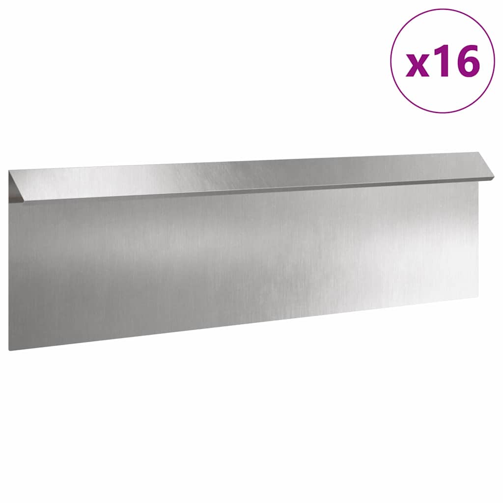 Cancello per lumache Vidaxx 16 pezzi argento 100 x 3,5 x 25 cm acciaio inossidabile