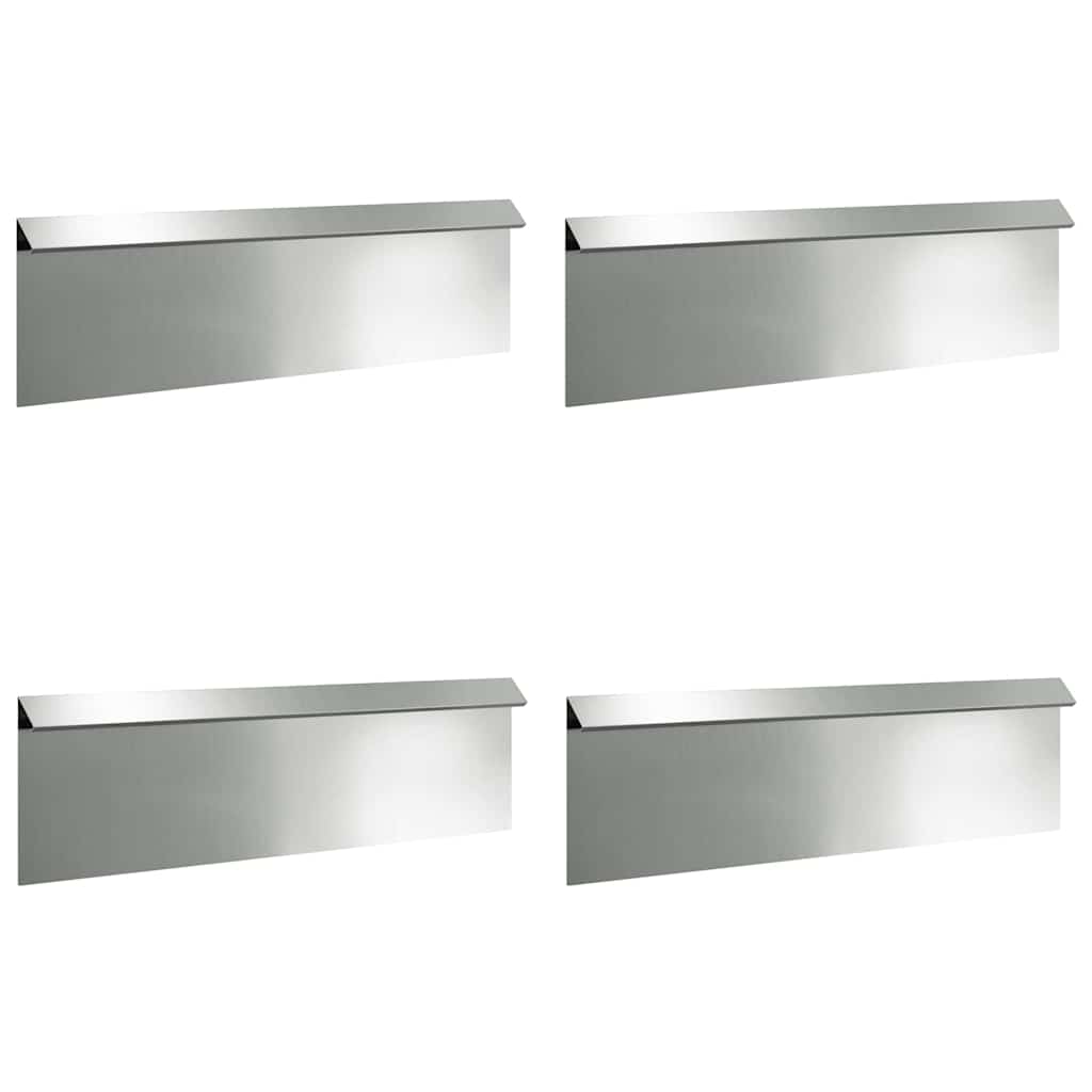 Cancello per lumache Vidaxl 4 pezzi argento 100 x 3,5 x 25 cm