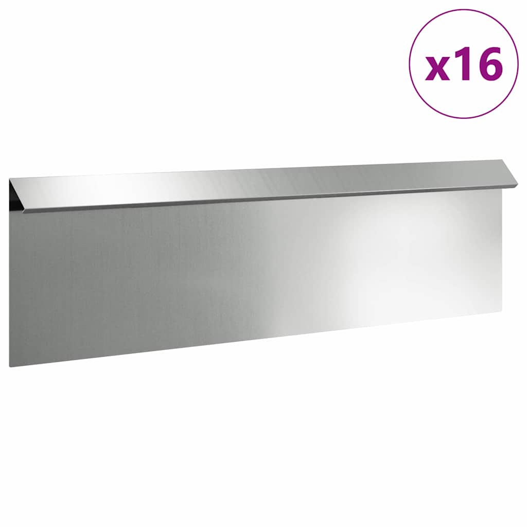 Cancello per lumache Vidaxl 16 pz argento 100 x 3,5 x 25 cm