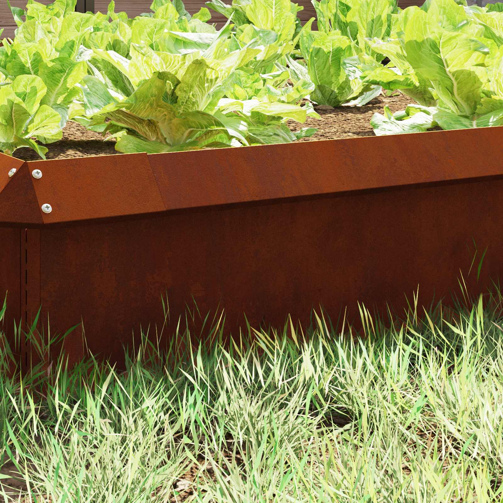 Puerta caracol vidaxl oxidada 100 x 3,5 x 25 cm acero corten