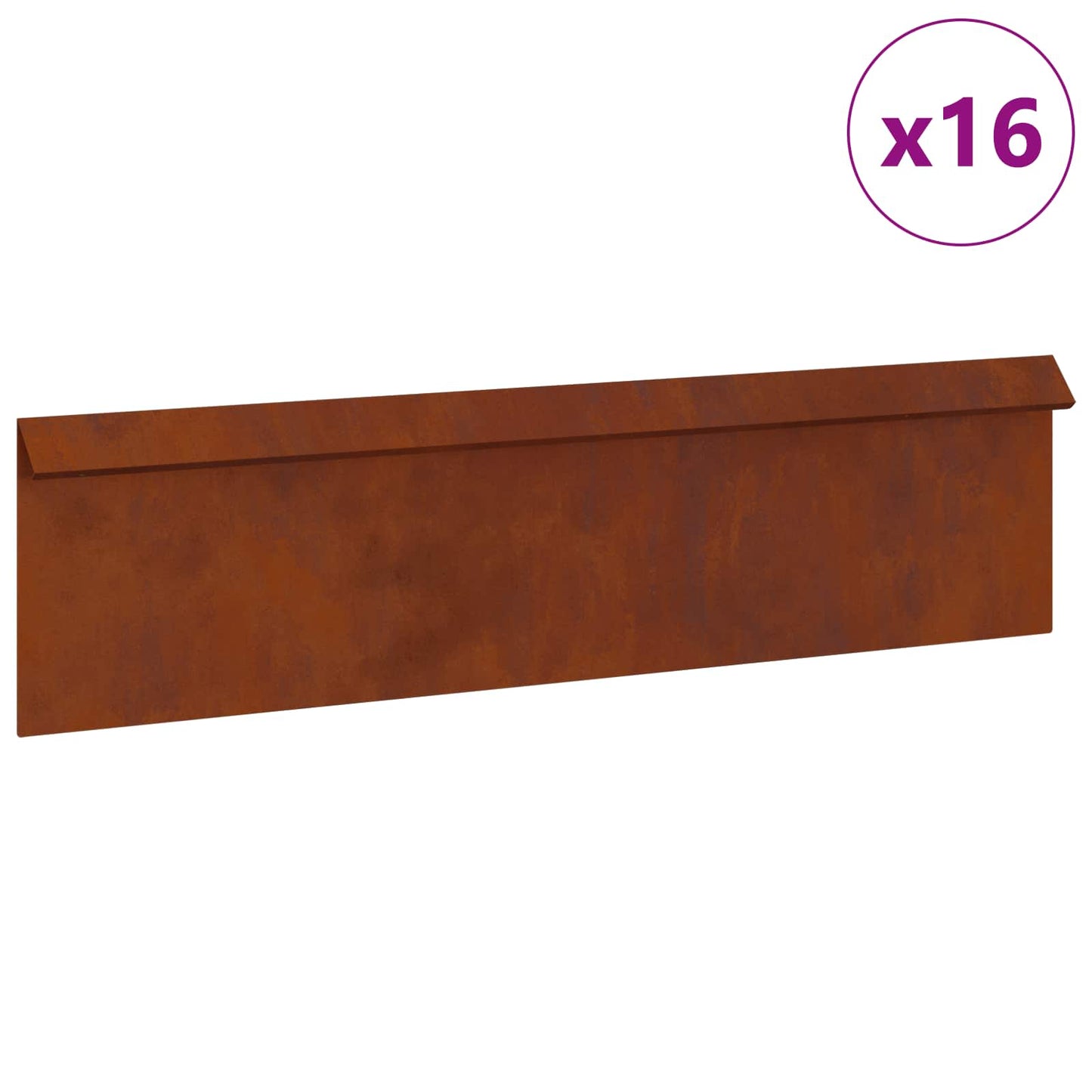Vidaxl slakkenhekje 16 pcs roestig 100 x 3,5 x 25 cm cortenstaal