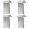 Vidaxl puerta caracol 4 piezas plata 13,5 x 13,5 x 25 cm acero inoxidable