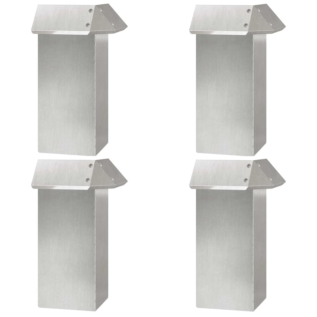 Vidaxl puerta caracol 4 piezas plata 13,5 x 13,5 x 25 cm acero inoxidable