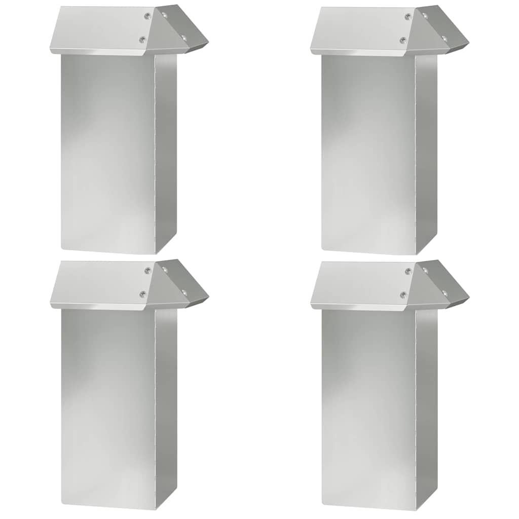 Cancello per lumache Vidaxl 4 pezzi argento 13,5 x 13,5 x 25 cm