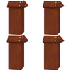 Vidaxl puerta caracol 4 piezas oxidado 13,5 x 13,5 x 25 cm acero corten