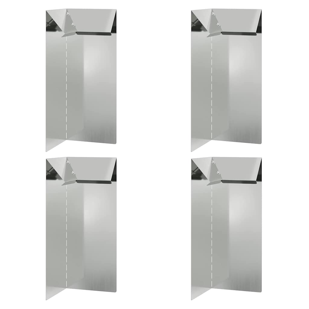 Cancello per lumache Vidaxl 4 pezzi argento 10 x 10 x 25 cm in acciaio zincato