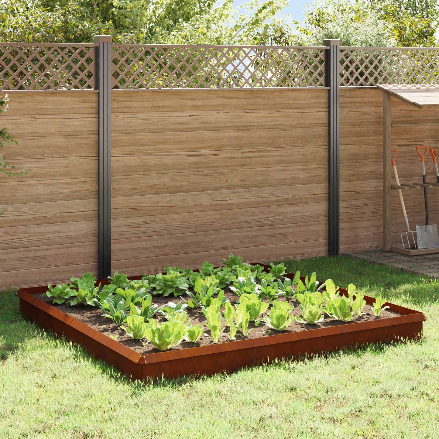 Vallas para caracoles vidaxl 12 piezas acero corten oxidado