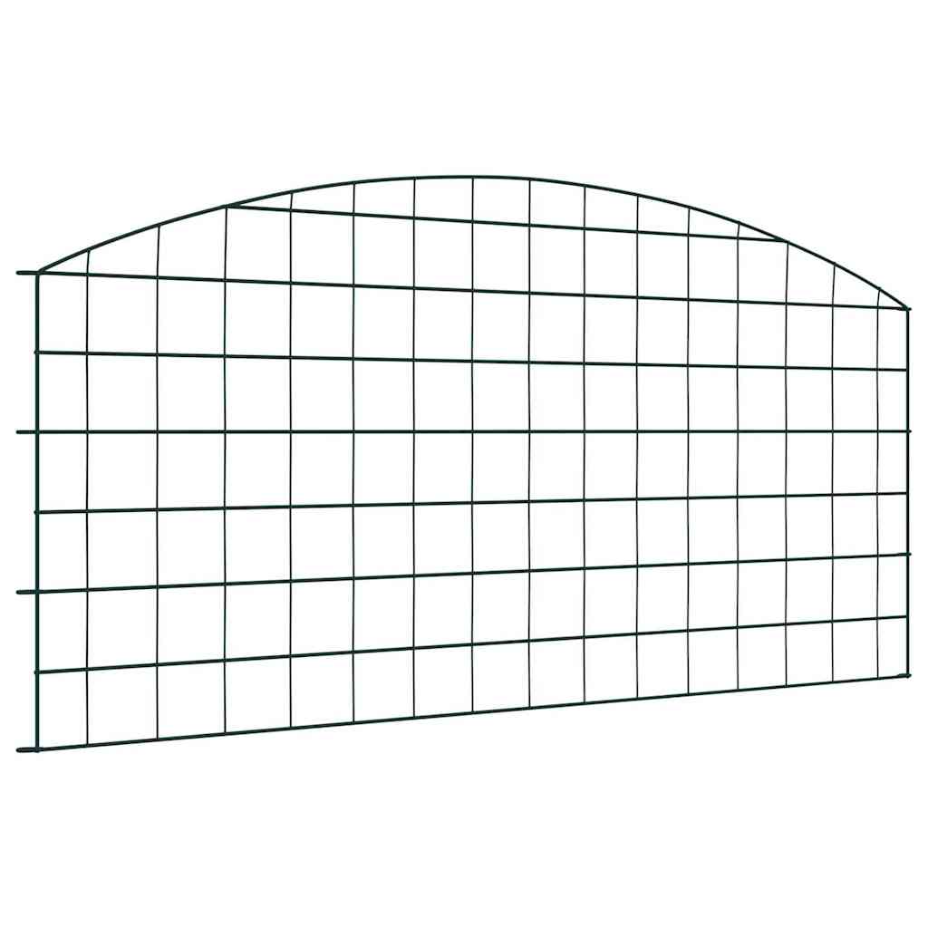 Vidaxl valla para estanque set 5 piezas verde 100 x 50 cm acero