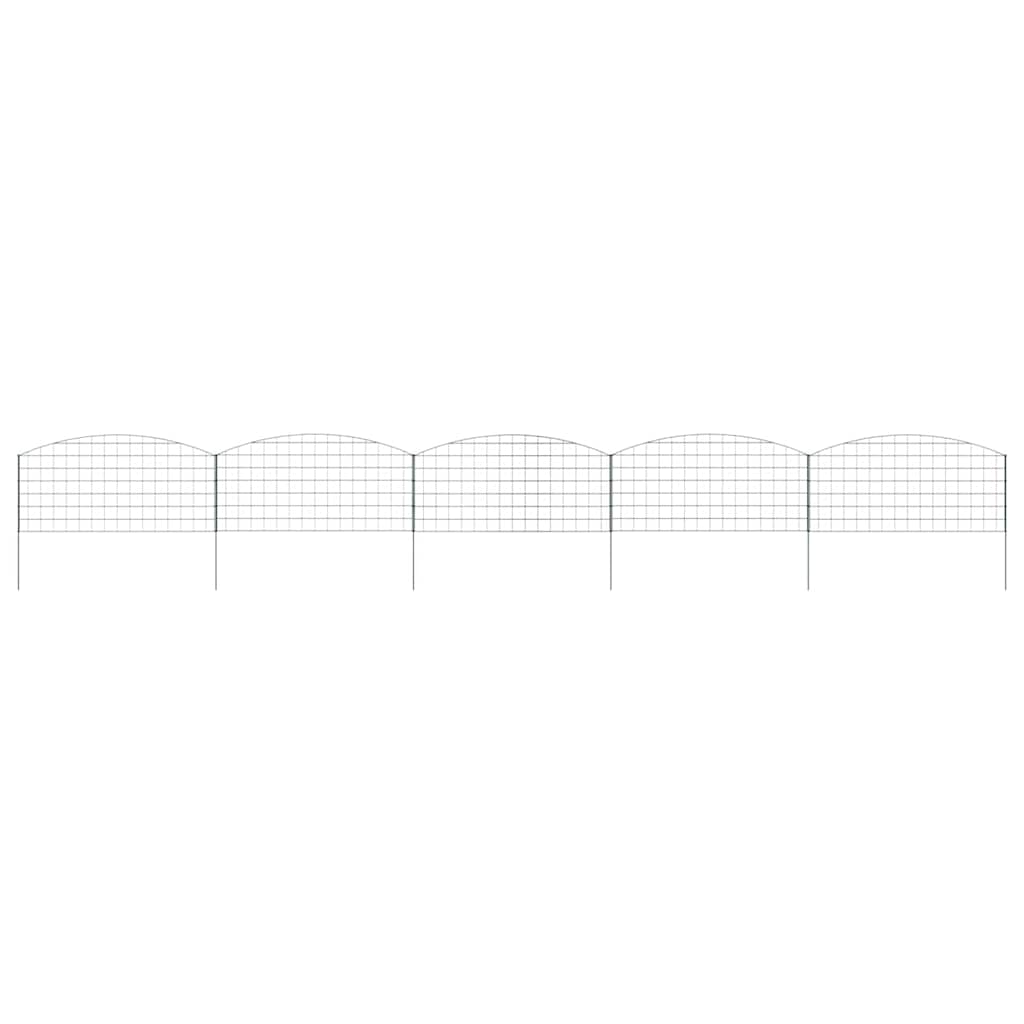 Vidaxl valla para estanque set 5 piezas verde 100 x 50 cm acero