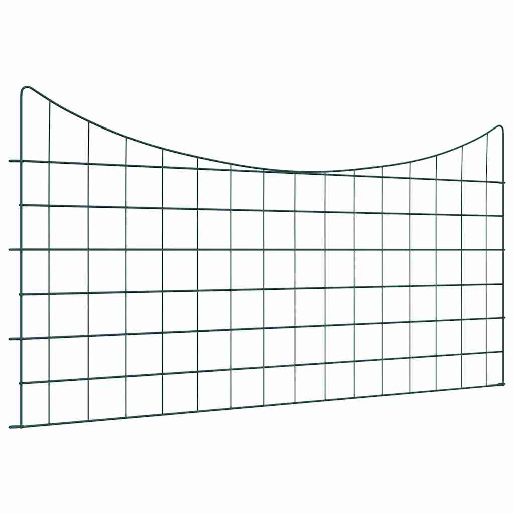 Vidaxl valla para estanque set 5 piezas verde 100 x 50 cm acero