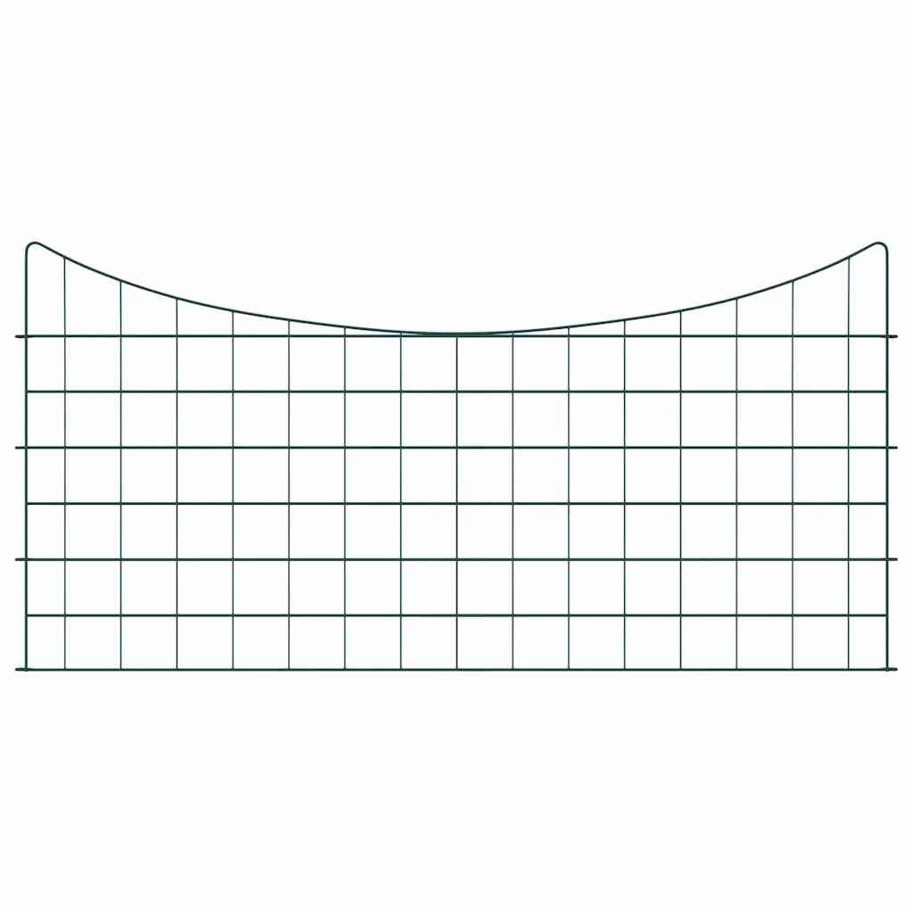 Vidaxl valla para estanque set 5 piezas verde 100 x 50 cm acero