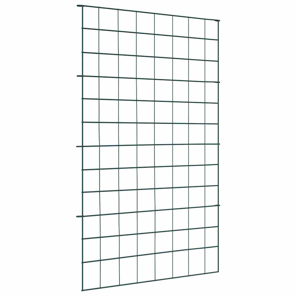 Vidaxl valla para estanque set 8 piezas verde 50 x 80 cm acero
