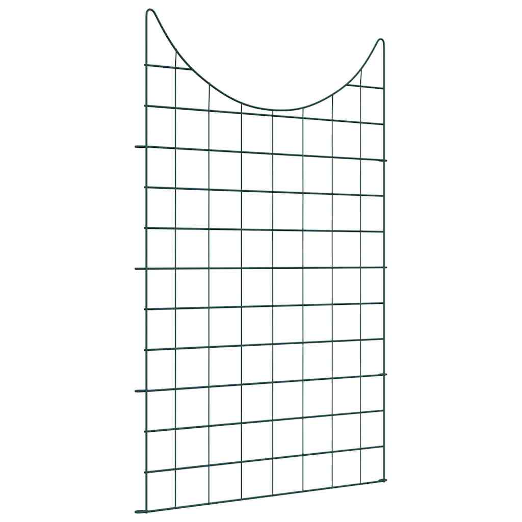 Vidaxl valla para estanque set 8 piezas verde 50 x 80 cm acero