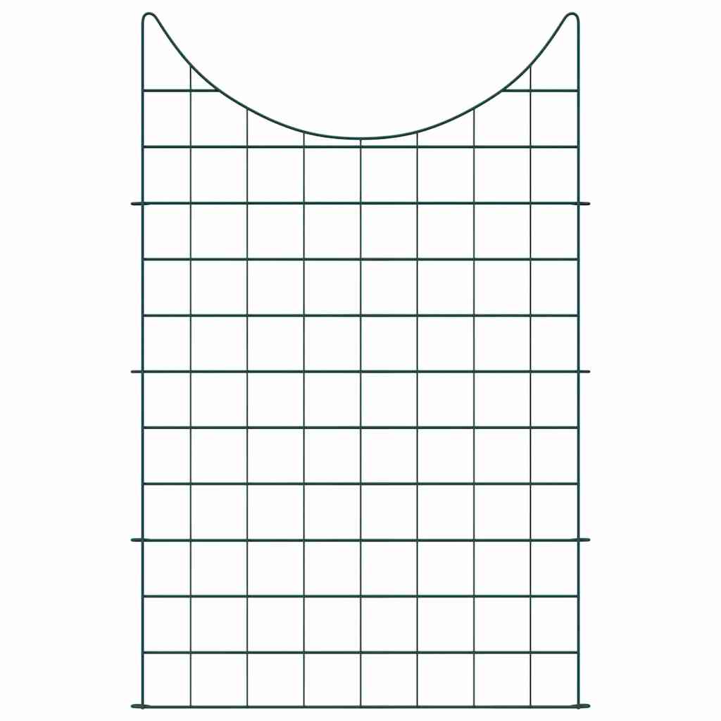 Vidaxl valla para estanque set 8 piezas verde 50 x 80 cm acero
