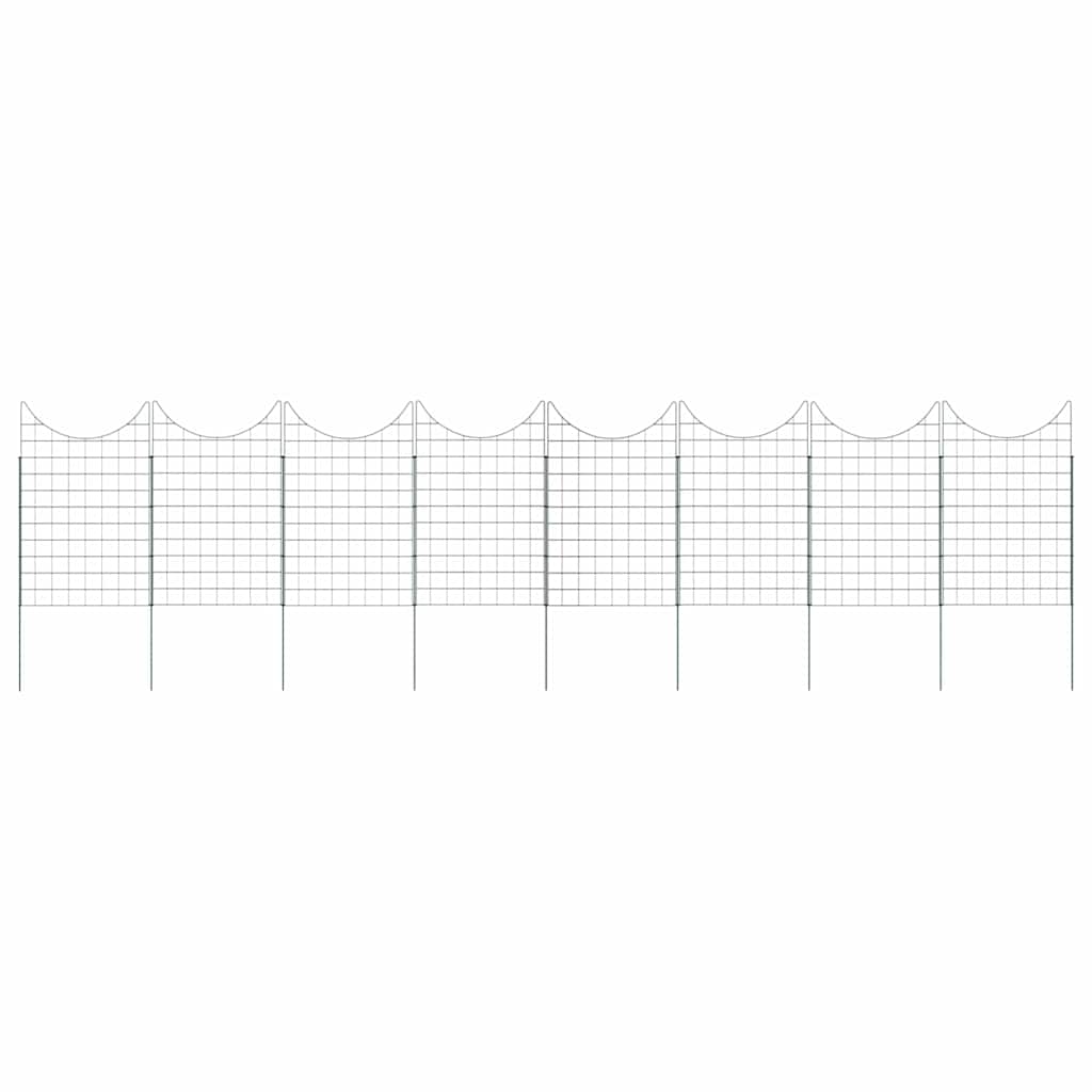 Vidaxl valla para estanque set 8 piezas verde 50 x 80 cm acero