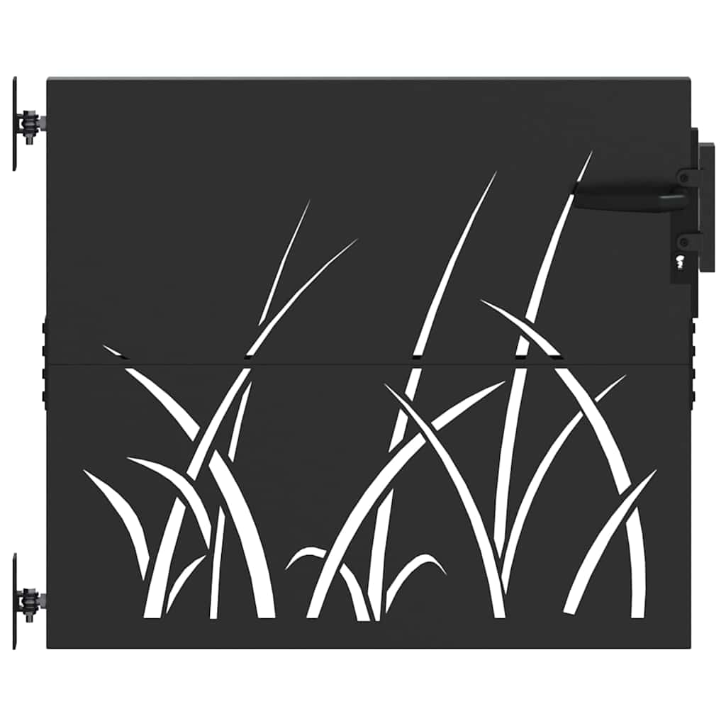 Puerta de jardín VidaXL con cerradura negra 85 x 100 cm acero con revestimiento en polvo