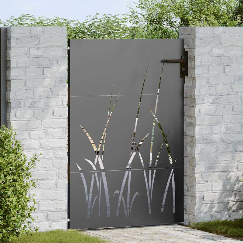 Cancello da giardino VidaXL con serratura nero 85 x 125 cm in acciaio verniciato a polvere