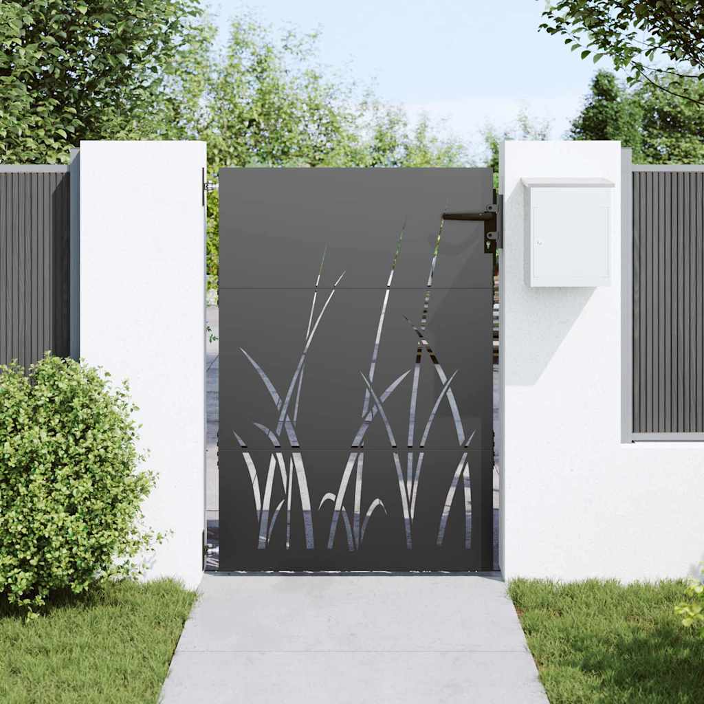 Cancello da giardino VidaXL con serratura nero 85 x 125 cm in acciaio verniciato a polvere