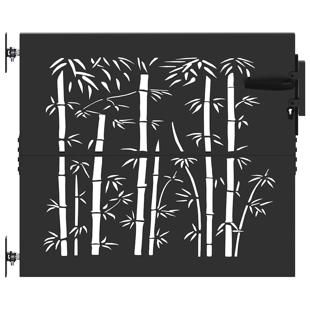 Puerta de jardín VidaXL con cerradura negra 85 x 175 cm acero con revestimiento en polvo