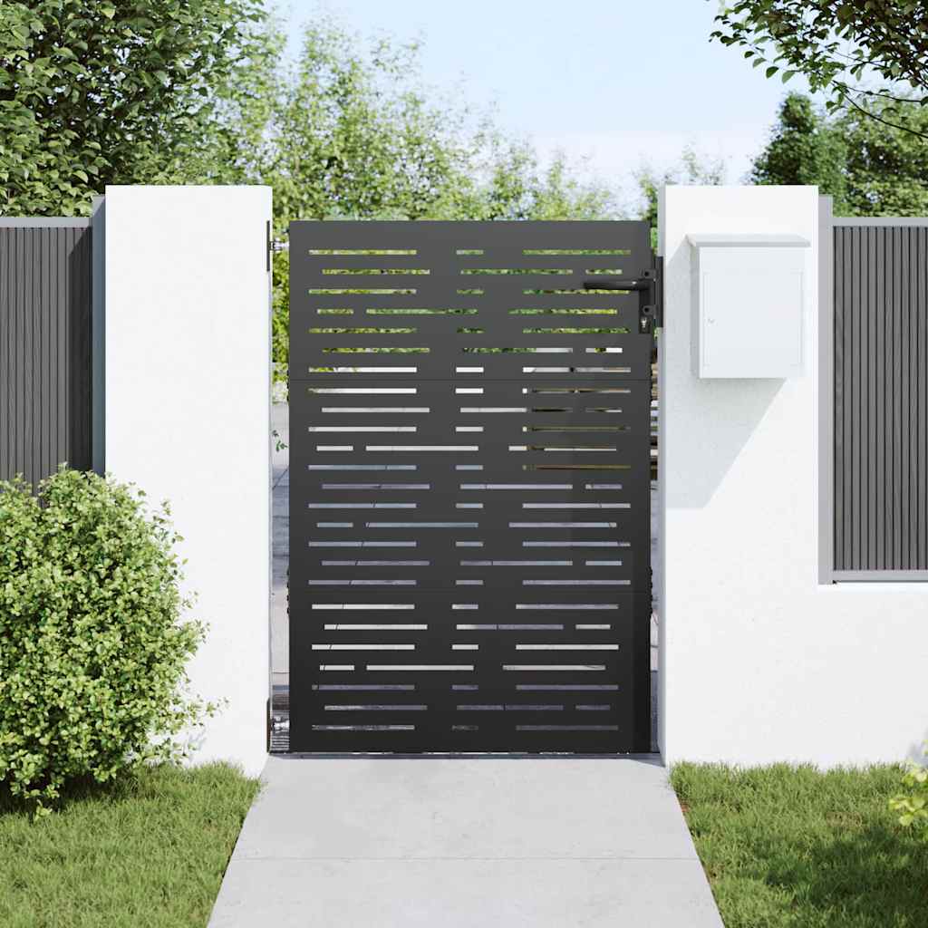 Vidaxl tuinpoort met slot zwart 85 x 150 cm poedergecoat staal