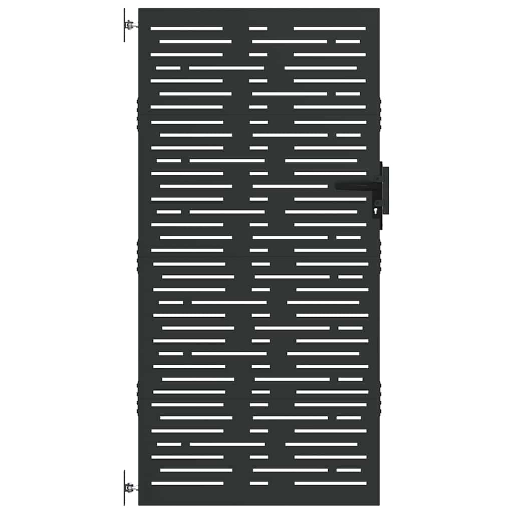 Cancello da giardino VidaXL con serratura nero 85 x 175 cm in acciaio verniciato a polvere