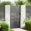 Puerta de jardín VidaXL con cerradura negra 85 x 200 cm acero con revestimiento en polvo