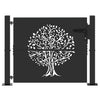 Puerta de jardín VidaXL con cerradura negra 110 x 105 cm acero con revestimiento en polvo