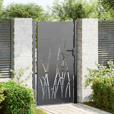 Cancello da giardino VidaXL con serratura nero 110 x 180 cm in acciaio verniciato a polvere