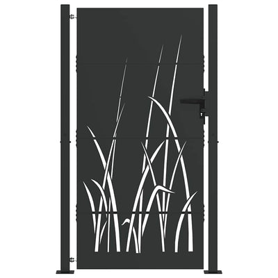 Cancello da giardino VidaXL con serratura nero 110 x 180 cm in acciaio verniciato a polvere