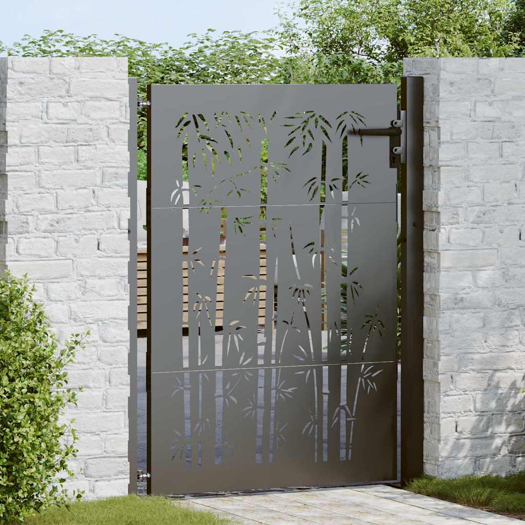 Cancello da giardino VidaXL con serratura nero 110 x 130 cm in acciaio verniciato a polvere