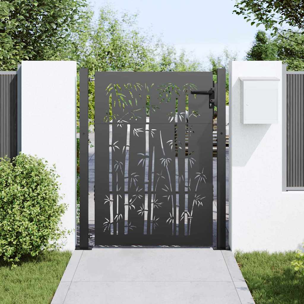 Cancello da giardino VidaXL con serratura nero 110 x 130 cm in acciaio verniciato a polvere