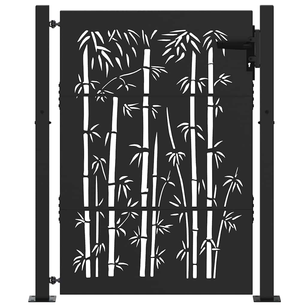 Cancello da giardino VidaXL con serratura nero 110 x 130 cm in acciaio verniciato a polvere