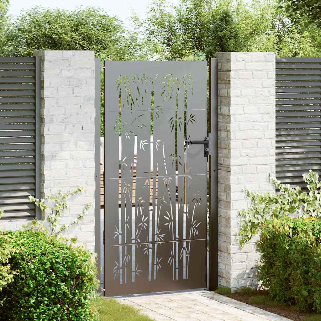 Vidaxl tuinpoort met slot zwart 110 x 180 cm gepoedercoat staal