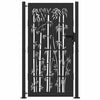 Vidaxl tuinpoort met slot zwart 110 x 205 cm gepoedercoat staal