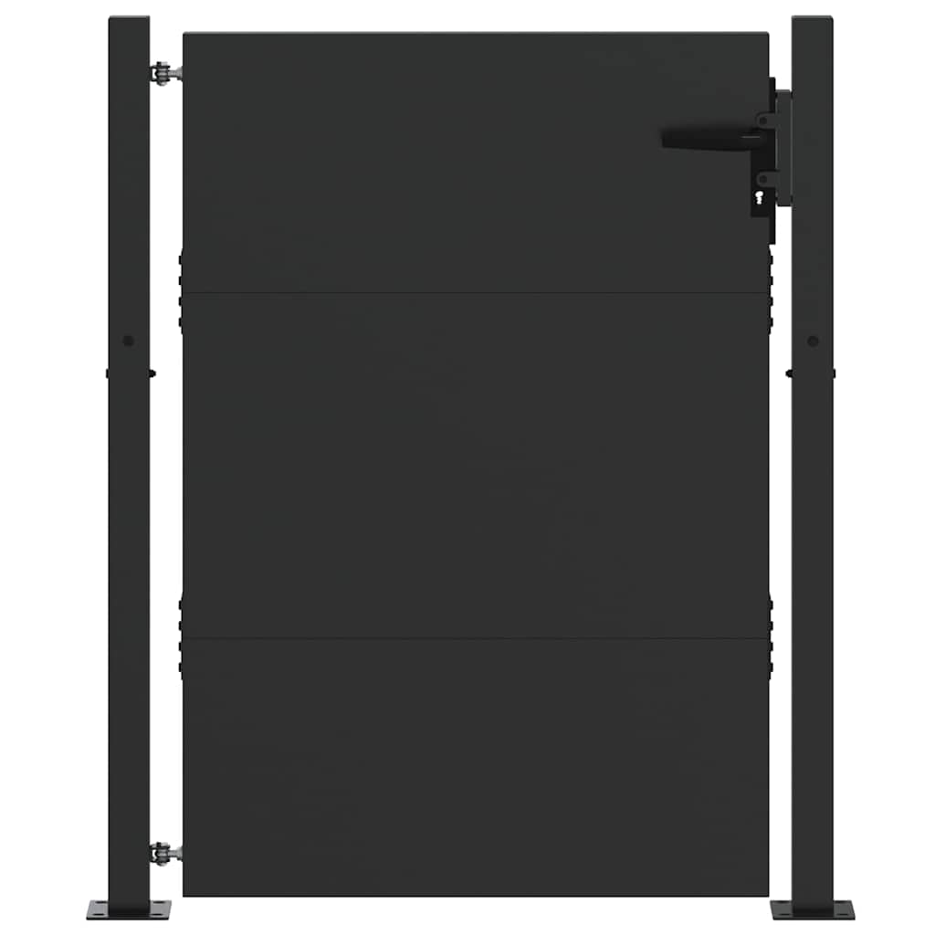 Puerta de jardín VidaXL con cerradura negra 105 x 130 cm acero con recubrimiento en polvo