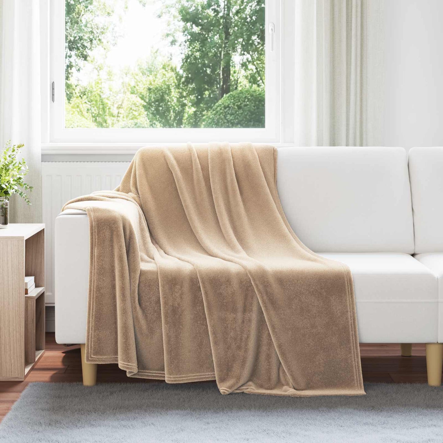 Vidaxl coperta in pile cammello 150 x 200 cm