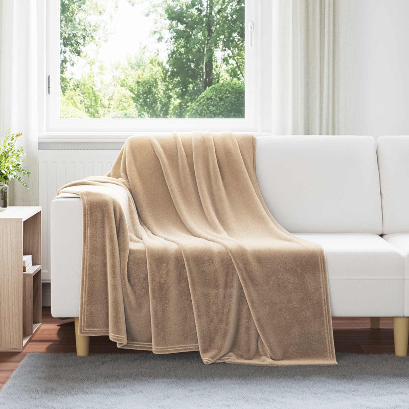 Vidaxl coperta in pile cammello 150 x 200 cm