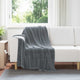 Vidaxl gooi deken donkergrijs 130 x 150 cm fleece