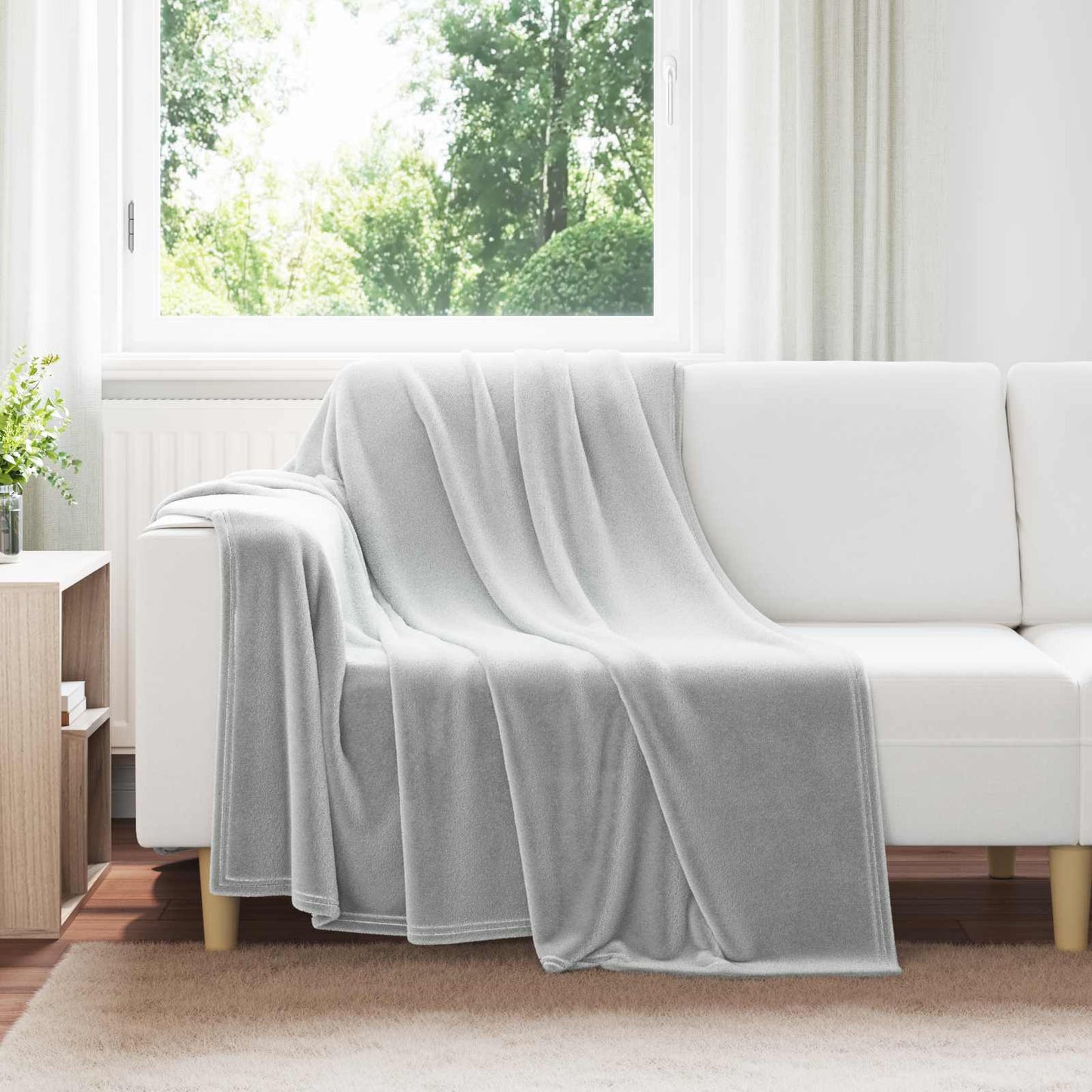 Coperta Vidaxl in pile grigio 150 x 200 cm