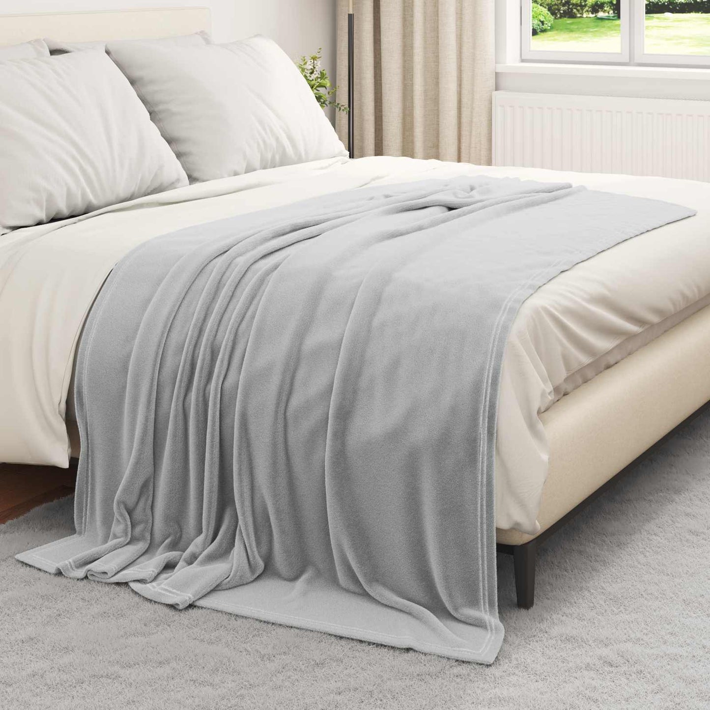 Coperta Vidaxl in pile grigio 150 x 200 cm