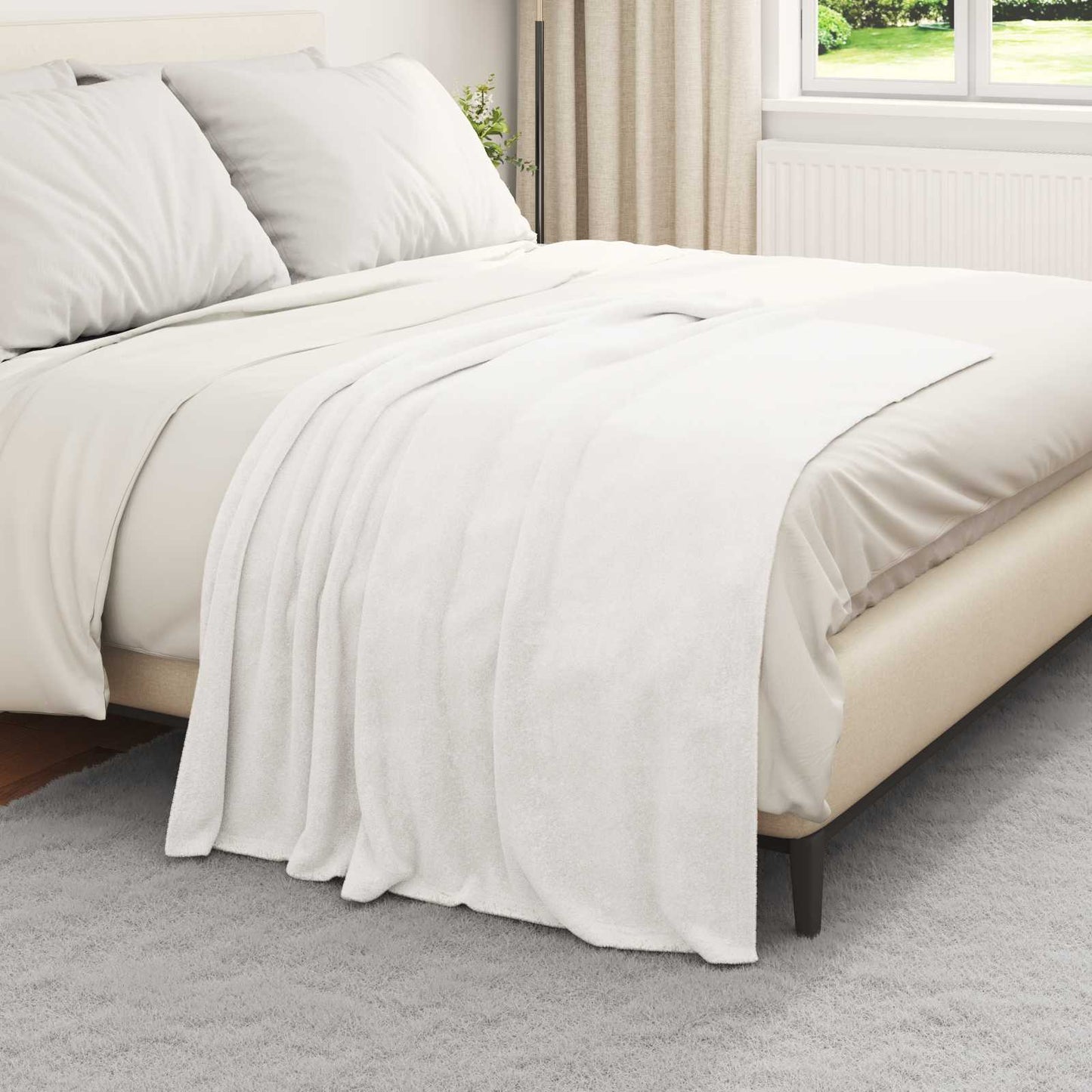 Coperta Vidaxx in pile bianco 130 x 150 cm
