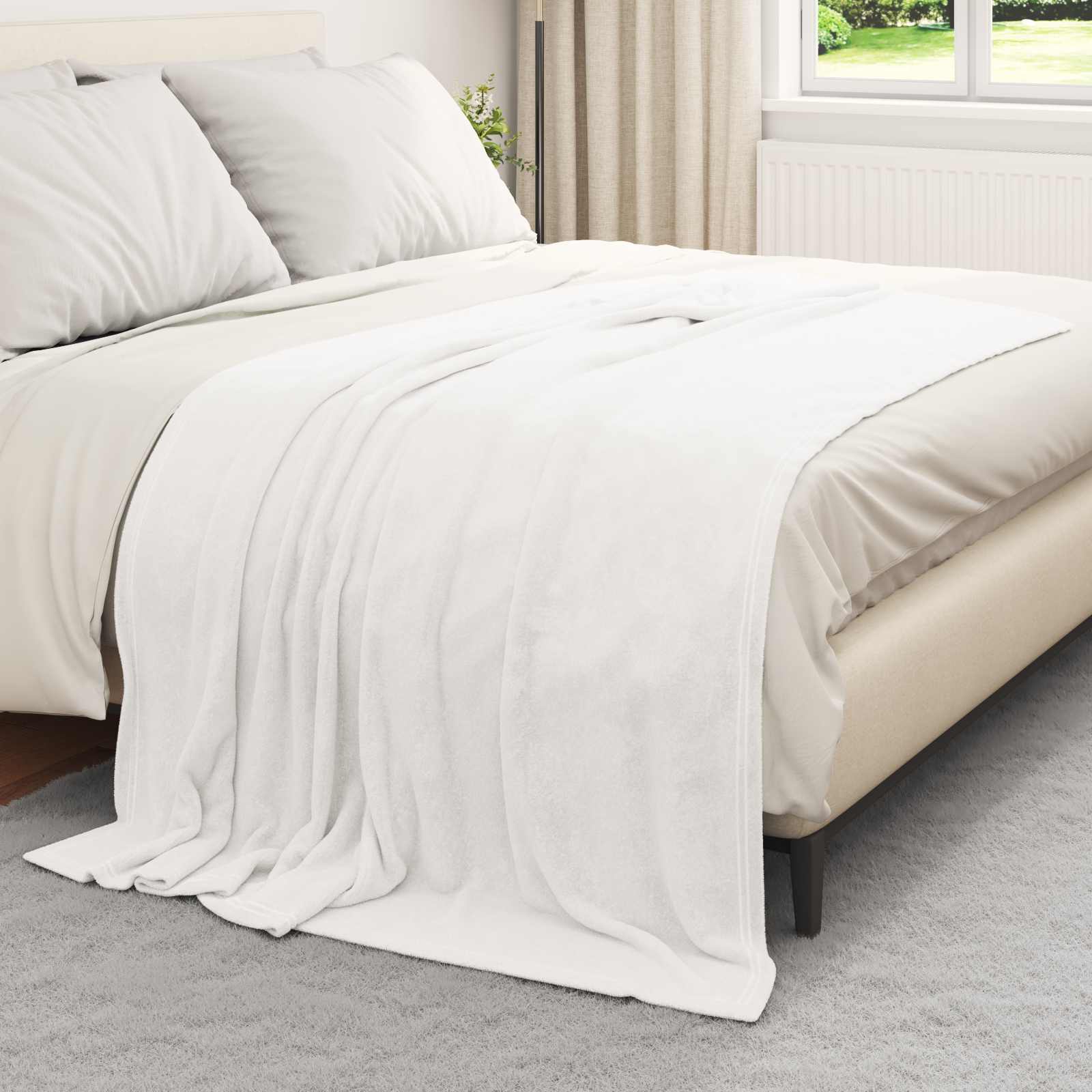 Coperta Vidaxx in pile bianco 150 x 200 cm
