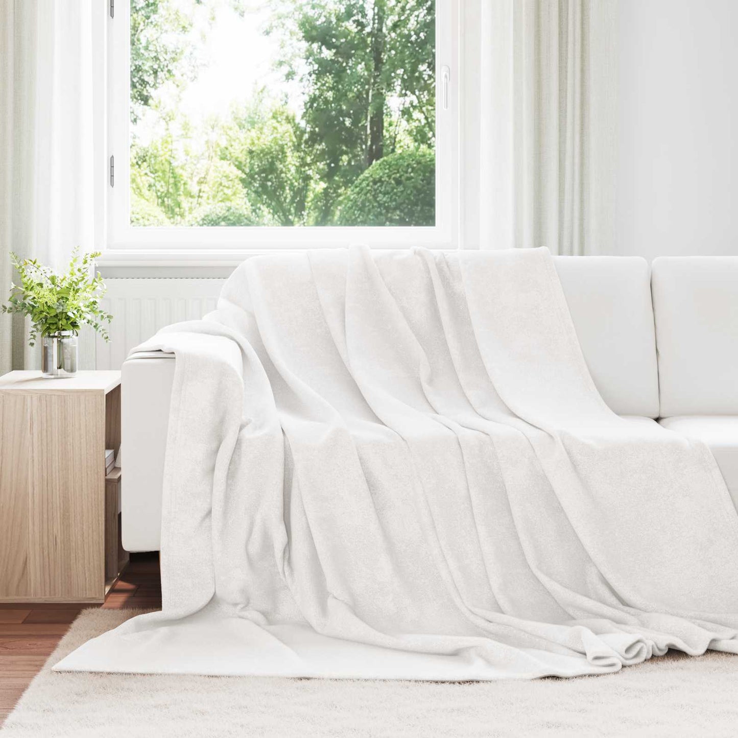 Coperta Vidaxx in pile bianco 220 x 240 cm