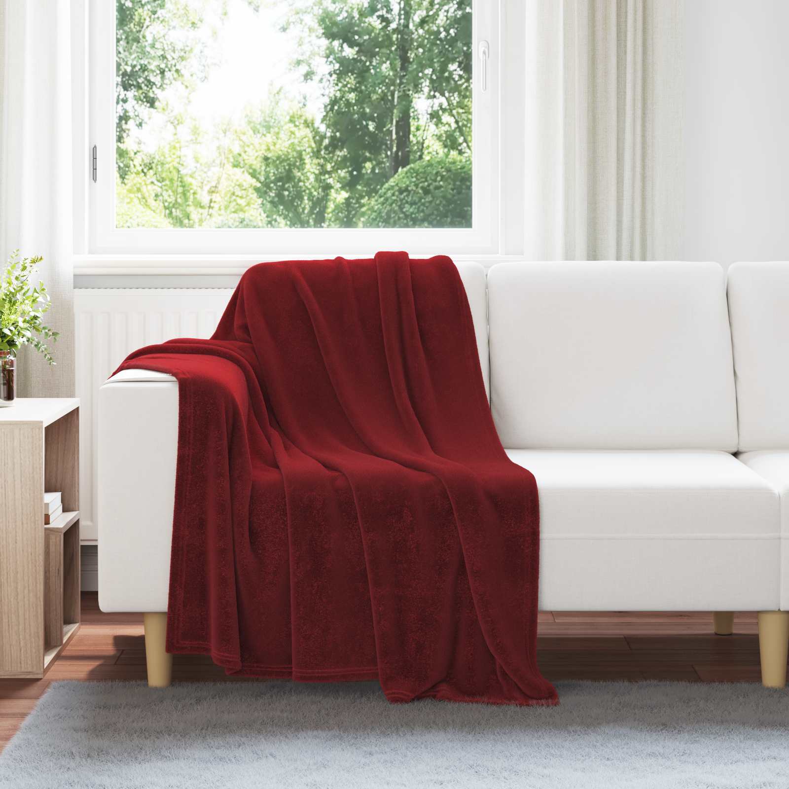 Coperta Vidaxx in pile rosso bordeaux 130 x 150 cm
