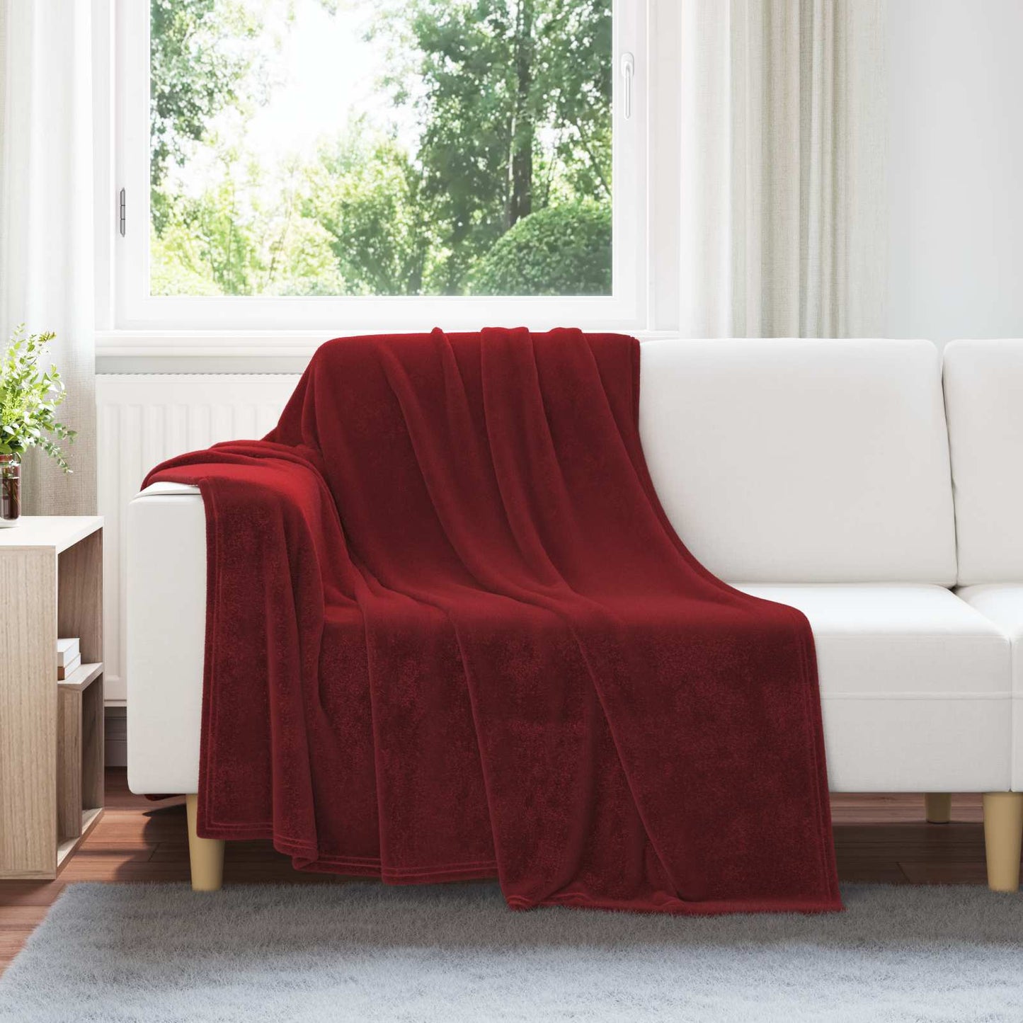 Coperta Vidaxx in pile rosso bordeaux 150 x 200 cm