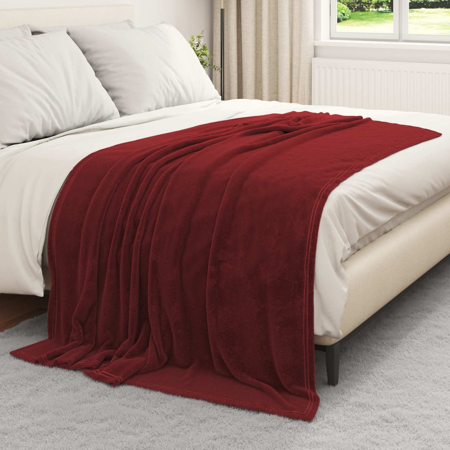 Coperta Vidaxx in pile rosso bordeaux 150 x 200 cm