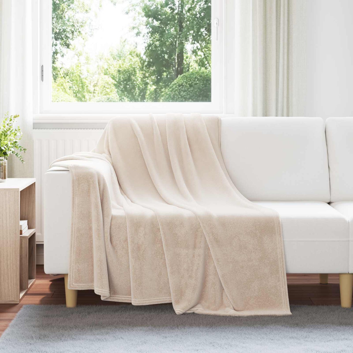 Tappeti VidaXL 6 pezzi in pile beige 150 x 200 cm